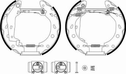 HELLA 8DB 355 022-961 - Комплект тормозных колодок, барабанные unicars.by