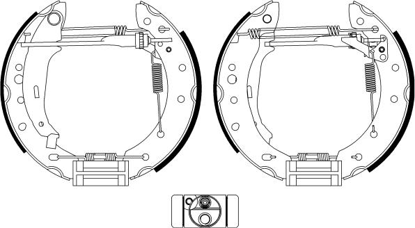 HELLA 8DB 355 022-901 - Комплект тормозных колодок, барабанные unicars.by