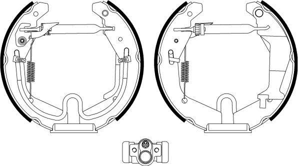 HELLA 8DB 355 022-981 - Комплект тормозных колодок, барабанные unicars.by