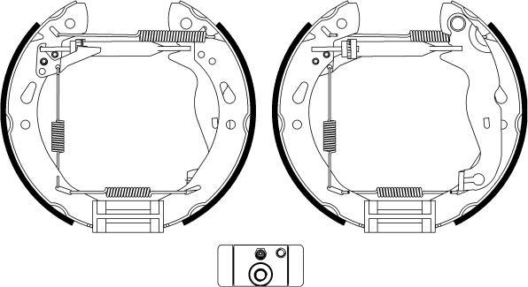 HELLA 8DB 355 022-921 - Комплект тормозных колодок, барабанные unicars.by