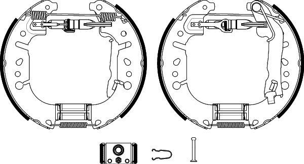 HELLA 8DB 355 022-451 - Комплект тормозных колодок, барабанные unicars.by