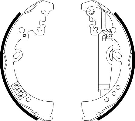 HELLA 8DB 355 022-591 - Комплект тормозных колодок, барабанные unicars.by