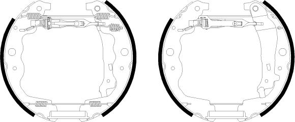 HELLA 8DB 355 022-561 - Комплект тормозных колодок, барабанные unicars.by