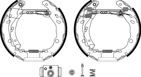 HELLA 8DB 355 022-521 - Комплект тормозных колодок, барабанные unicars.by