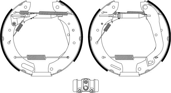 HELLA 8DB 355 022-651 - Комплект тормозных колодок, барабанные unicars.by