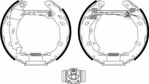 HELLA 8DB 355 022-601 - Комплект тормозных колодок, барабанные unicars.by