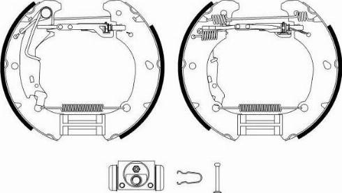 HELLA 8DB 355 022-891 - Комплект тормозных колодок, барабанные unicars.by