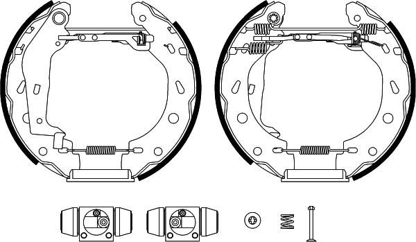 HELLA 8DB 355 022-351 - Комплект тормозных колодок, барабанные unicars.by