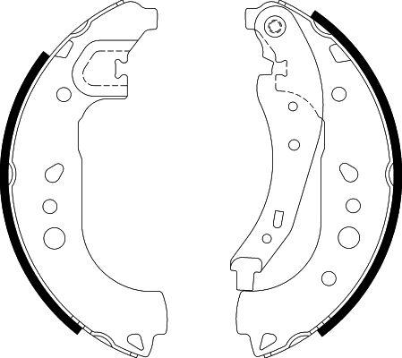 HELLA 8DB 355 022-281 - Комплект тормозных колодок, барабанные unicars.by