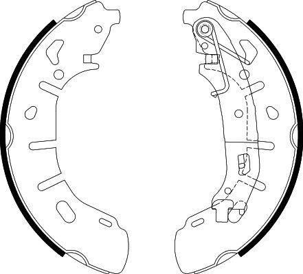 HELLA 8DB 355 022-221 - Комплект тормозных колодок, барабанные unicars.by