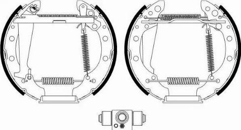 HELLA 8DB 355 022-701 - Комплект тормозных колодок, барабанные unicars.by