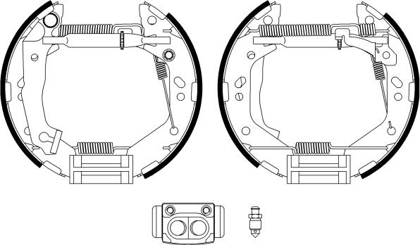 HELLA 8DB 355 022-781 - Комплект тормозных колодок, барабанные unicars.by