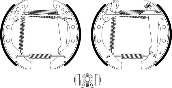 HELLA 8DB 355 022-771 - Комплект тормозных колодок, барабанные unicars.by