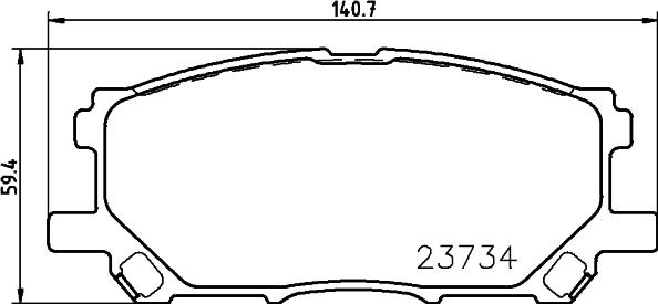 HELLA 8DB 355 027-901 - Тормозные колодки, дисковые, комплект unicars.by