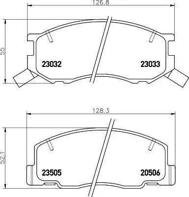 HELLA 8DB 355 009-481 - Тормозные колодки, дисковые, комплект unicars.by