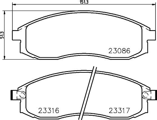 HELLA 8DB 355 027-421 - Тормозные колодки, дисковые, комплект unicars.by