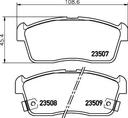 HELLA 8DB 355 027-581 - Тормозные колодки, дисковые, комплект unicars.by