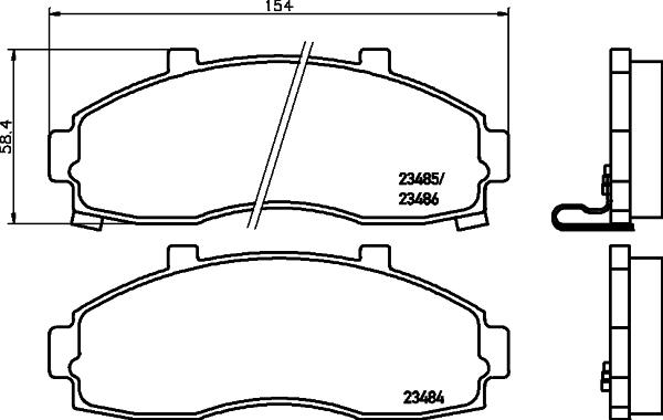 HELLA 8DB 355 027-531 - Тормозные колодки, дисковые, комплект unicars.by