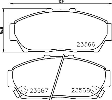 HELLA 8DB 355 027-681 - Тормозные колодки, дисковые, комплект unicars.by