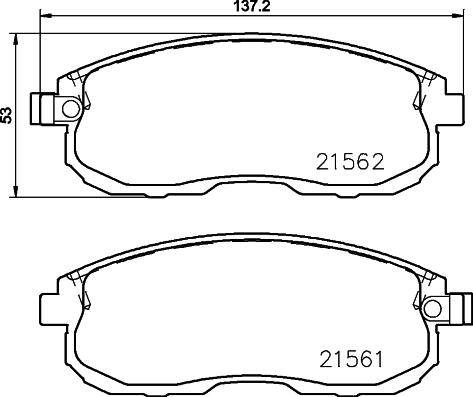 HELLA 8DB 355 027-071 - Тормозные колодки, дисковые, комплект unicars.by