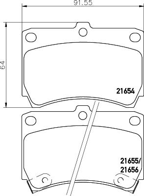 HELLA 8DB 355 027-141 - Тормозные колодки, дисковые, комплект unicars.by