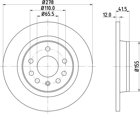 HELLA 8DD 355 109-212 - Тормозной диск unicars.by