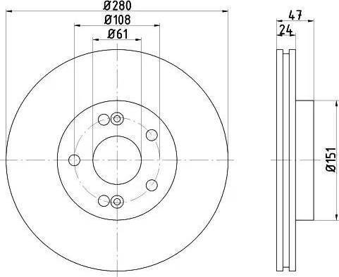 HELLA 8DD 355 109-281 - Тормозной диск unicars.by