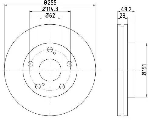 HELLA 8DD 355 104-911 - Тормозной диск unicars.by