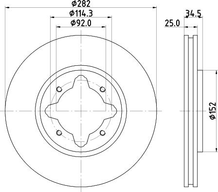 HELLA 8DD 355 104-971 - Тормозной диск unicars.by