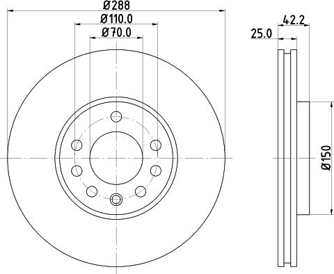 HELLA 8DD 355 104-681 - Тормозной диск unicars.by