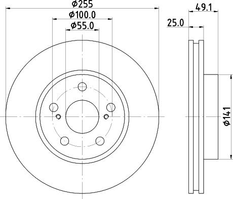 HELLA 8DD 355 104-891 - Тормозной диск unicars.by