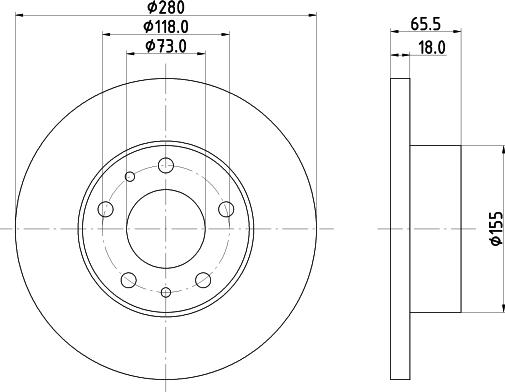 HELLA 8DD 355 104-391 - Тормозной диск unicars.by