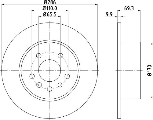 HELLA 8DD 355 104-701 - Тормозной диск unicars.by