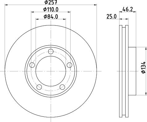 HELLA 8DD 355 105-181 - Тормозной диск unicars.by