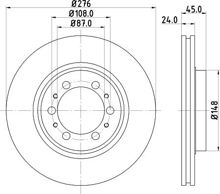 HELLA 8DD 355 105-131 - Тормозной диск unicars.by