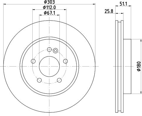 HELLA 8DD 355 105-832 - Тормозной диск unicars.by