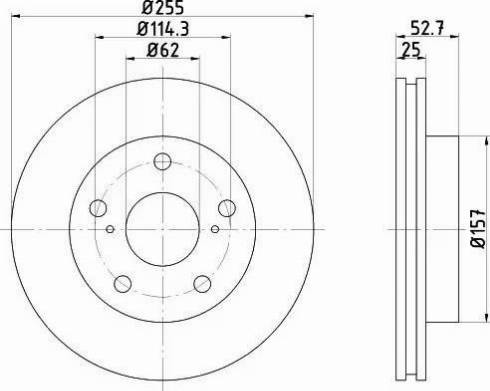 HELLA 8DD 355 105-241 - Тормозной диск unicars.by