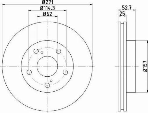 HELLA 8DD 355 105-261 - Тормозной диск unicars.by