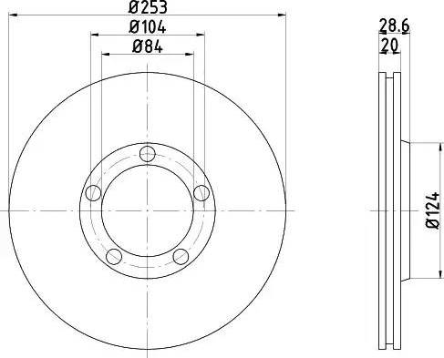 HELLA 8DD 355 106-281 - Тормозной диск unicars.by