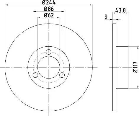 HELLA 8DD 355 100-481 - Тормозной диск unicars.by