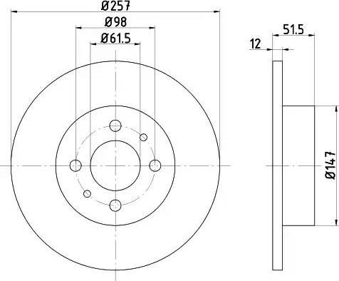 HELLA 8DD 355 100-691 - Тормозной диск unicars.by