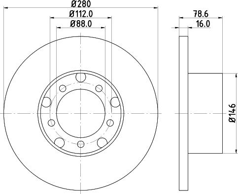 HELLA 8DD 355 100-201 - Тормозной диск unicars.by