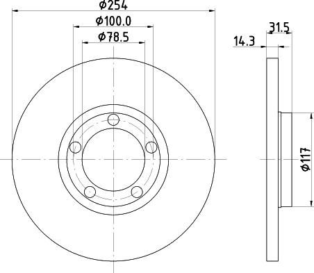 HELLA 8DD 355 101-401 - Тормозной диск unicars.by