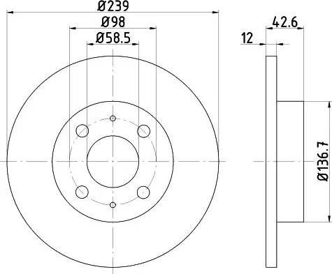 HELLA 8DD 355 101-481 - Тормозной диск unicars.by