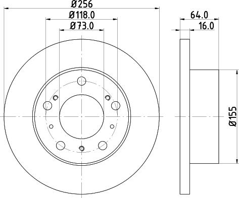 HELLA 8DD 355 101-121 - Тормозной диск unicars.by