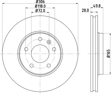 HELLA 8DD 355 108-951 - Тормозной диск unicars.by