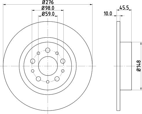 HELLA 8DD 355 108-731 - Тормозной диск unicars.by