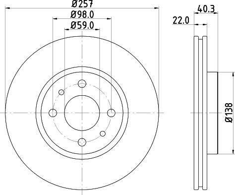 HELLA 8DD 355 103-971 - Тормозной диск unicars.by