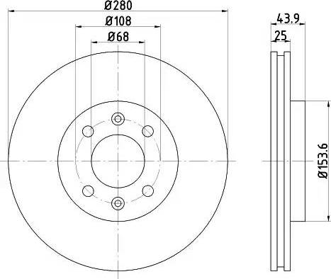 HELLA 8DD 355 102-411 - Тормозной диск unicars.by