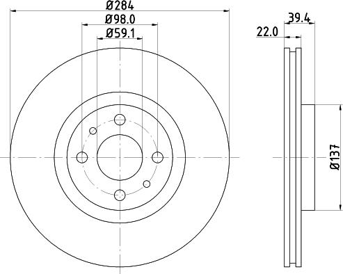 HELLA 8DD 355 102-531 - Тормозной диск unicars.by